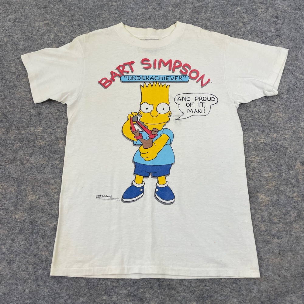 VTG Bart Simpson Underachiever T- Shirt 1989 Matt Groening Adult Medium USA